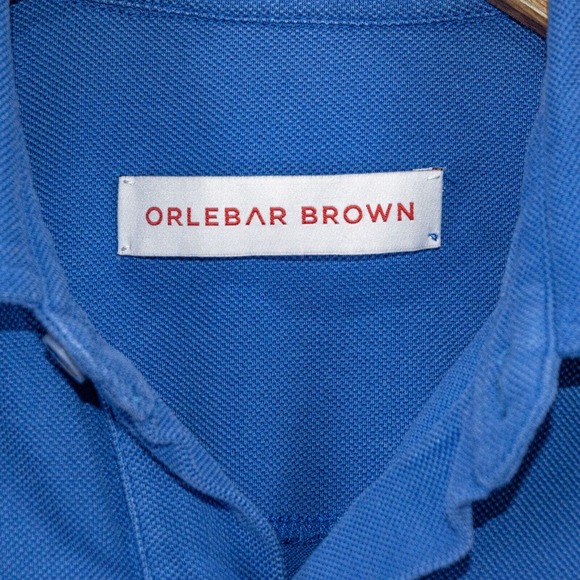 ORLEBAR BROWN  Short Sleeve Polo Shirt in Blue Cotton Men'sSize Small - Picture 2 of 9